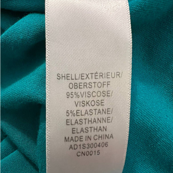 Adrianna Papell Tunic Blouse in Green Blue with Embroidered Collar Size XL - Picture 5 of 6